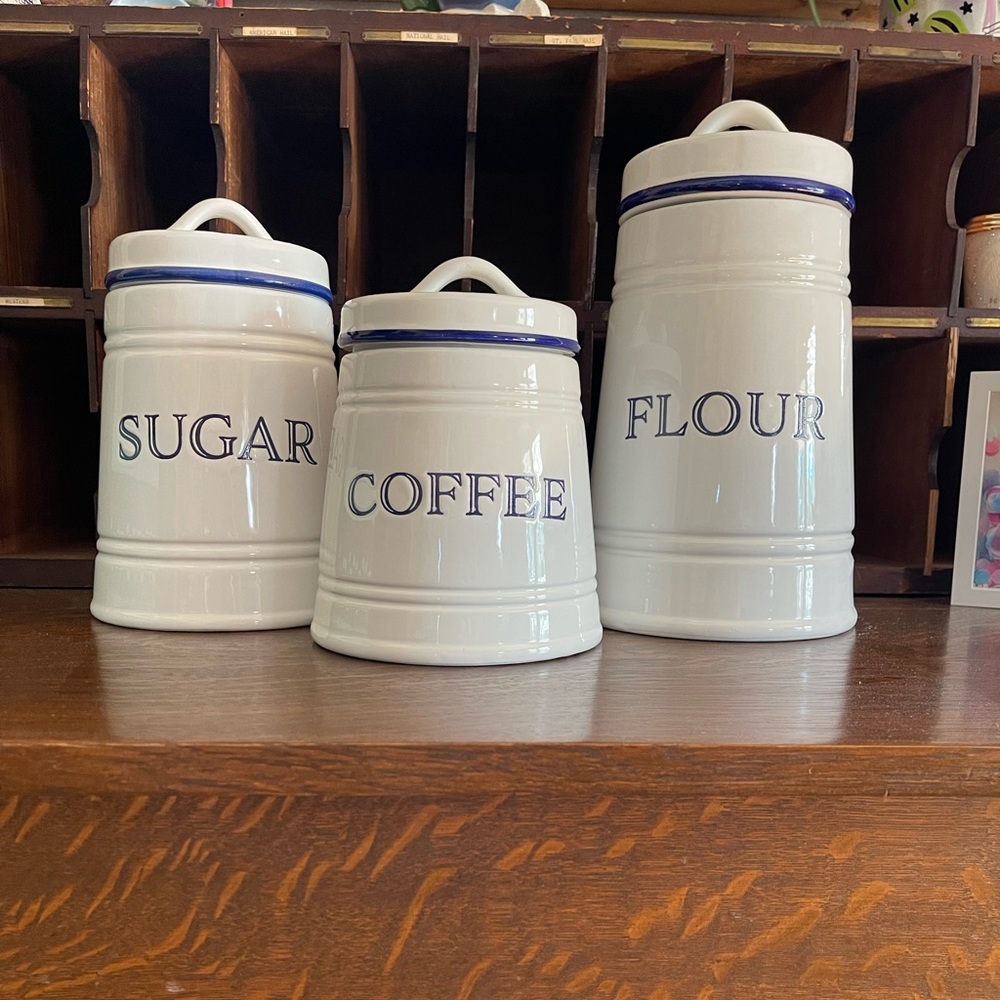 NWT Magnolia Addie Ceramic Canisters, set of 3